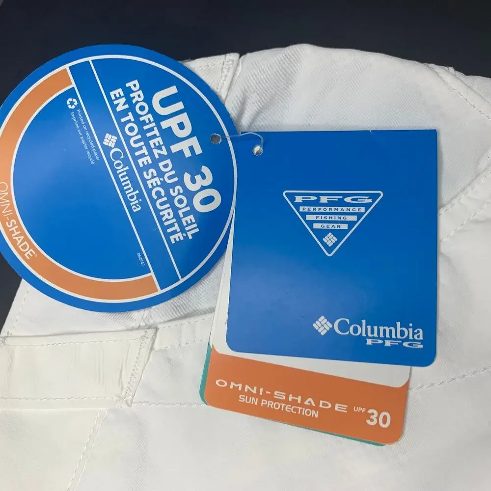 NWT Columbia PFG fishing Sandy River Shorts white nylon women's size large